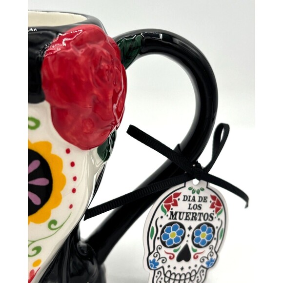 Blue‎ Sky Clayworks Coffee Mug Halloween Day of the Dead Sugar Skull NWT 20oz - Picture 12 of 16